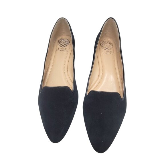 Vince Camuto Black Suede Womens Slip-On Loafers Shoes Size 9.5M VV Ramore - Picture 2 of 14